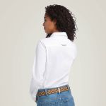 Camisa Ariat Feminina Team Kirby Stretch Shirt White Leopard logo - 10039457