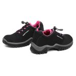 Sapato de Segurança em Microfibra - Preto e Rosa - Estival - EN10021S2 - CA 50880