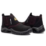 Botina de Segurança em Microfibra - Preto e Vermelho - Estival - WO10013S2 - Bico de Composite - CA 32293