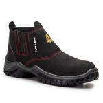 Botina de Segurança em Microfibra - Preto e Vermelho - Estival - WO10013S2 - Bico de Composite - CA 32293