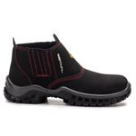 Botina de Segurança em Microfibra - Preto e Vermelho - Estival - WO10013S2 - Bico de Composite - CA 32293