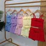 Conjunto Short Saia Amarelo