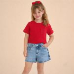 Blusa Vermelha Bolso Stras