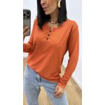 Blusa Selma Canelada Telha