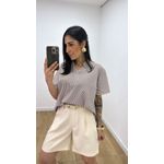 Camisa Iracema Marrom/Branca