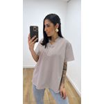 Camisa Iracema Marrom/Branca
