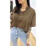 Camisa Iracema Marrom/Preta