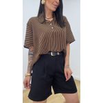Camisa Iracema Marrom/Preta