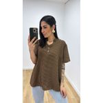 Camisa Iracema Marrom/Preta