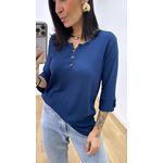 Blusa Selma Canelada 2 Azul