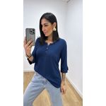 Blusa Selma Canelada 2 Azul