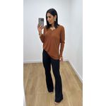 Blusa Selma Canelada Caramelo
