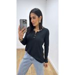 Blusa Selma Canelada Preta