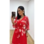 Vestido Talita Estampado Vermelho