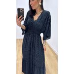 Vestido Talita Poá Preto