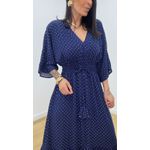 Vestido Talita Poá Azul