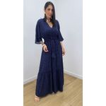 Vestido Talita Poá Azul