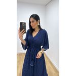 Vestido Talita Poá Azul