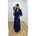 Vestido Talita Poá Azul