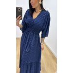 Vestido Talita Poá Azul