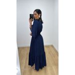 Vestido Talita Poá Azul
