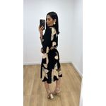 Vestido Ayla Folhagem Preto