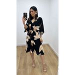 Vestido Ayla Folhagem Preto