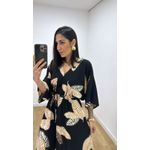 Vestido Ayla Folhagem Preto