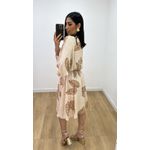 Vestido Ayla Folhagem Areia