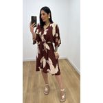 Vestido Ayla Folhagem Marrom