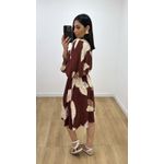 Vestido Ayla Folhagem Marrom