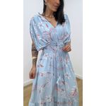 Vestido Tássia Estampado Azul Bebê