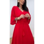 Vestido Talita Liso Vermelho