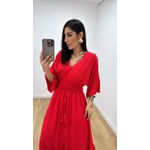 Vestido Talita Liso Vermelho