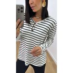 Blusa Flóra Listrada Branca