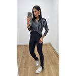 Blusa Flóra Listrada Preta