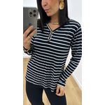 Blusa Flóra Listrada Preta