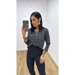 Blusa Flóra Listrada Preta