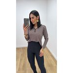 Blusa Flóra Listrada Marrom
