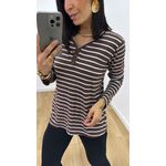 Blusa Flóra Listrada Marrom