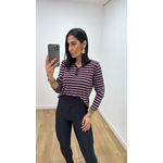 Blusa Flóra Listrada Açaí