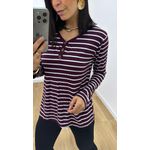 Blusa Flóra Listrada Açaí