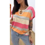 Tshirt Maíra Listra Coral