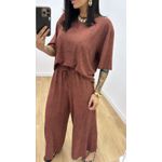 Conjunto Juliana Estampado Marrom