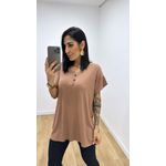 Tshirt Botões Ampla Nude
