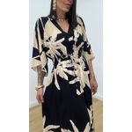 Vestido Talita Folhas Preto