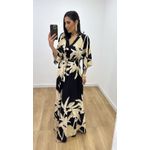 Vestido Talita Folhas Preto