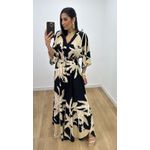 Vestido Talita Folhas Preto