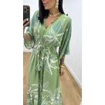 Vestido Talita Folhas Verde