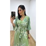 Vestido Talita Folhas Verde